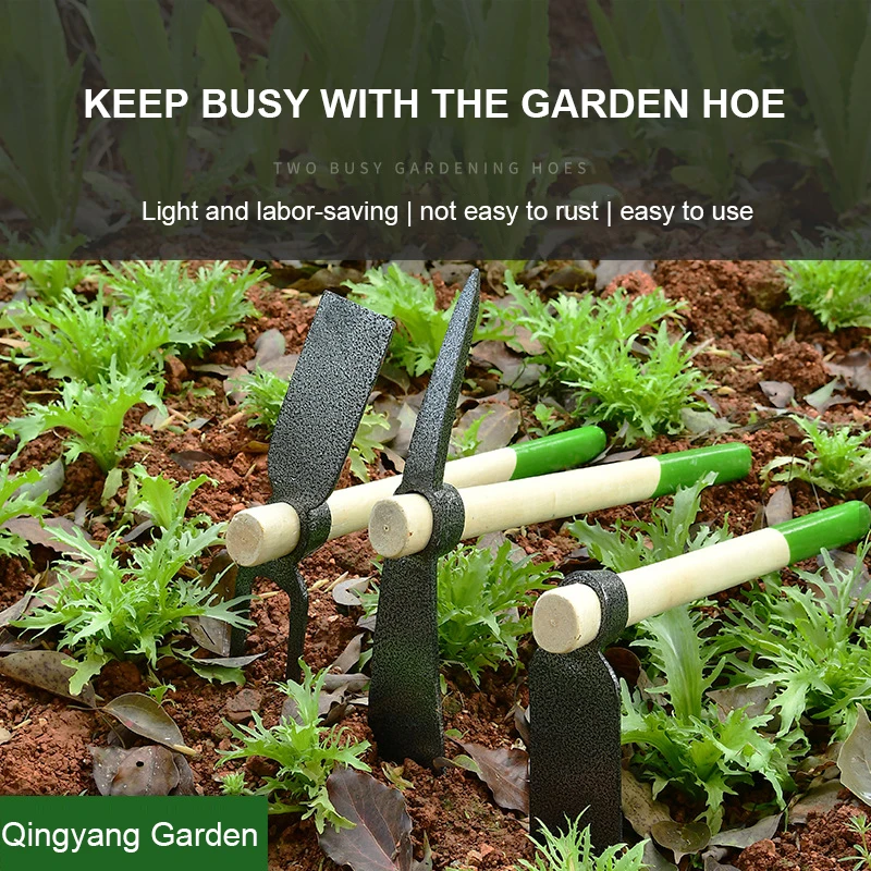 2023 Bestseller New Army Green Pick Suitable For Growing Flowers In Domestic Farm Gardens Pickaxe With Wooden Handle