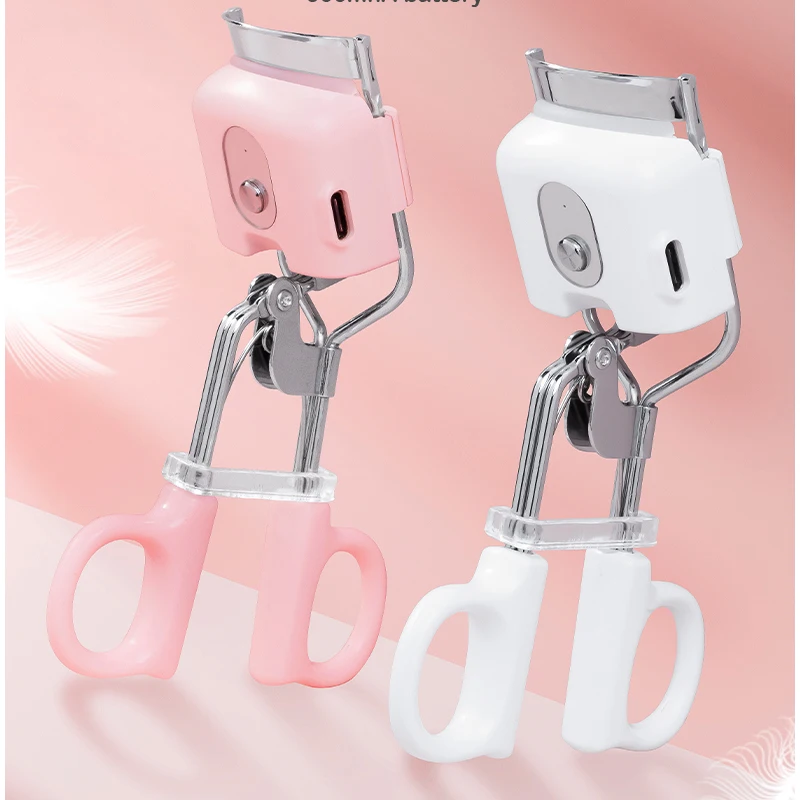 Private Label Mini Portable Heated Eyelash Curler USB Rechargeable Intelligent Heating Electric Make-Up Tool Clip Made Plastic