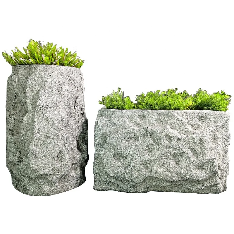 Outdoor Flower Boxes Street Decoration Planting Flower Pots Coffee Shop Fences  High-Quality Fiberglass Flowerpots