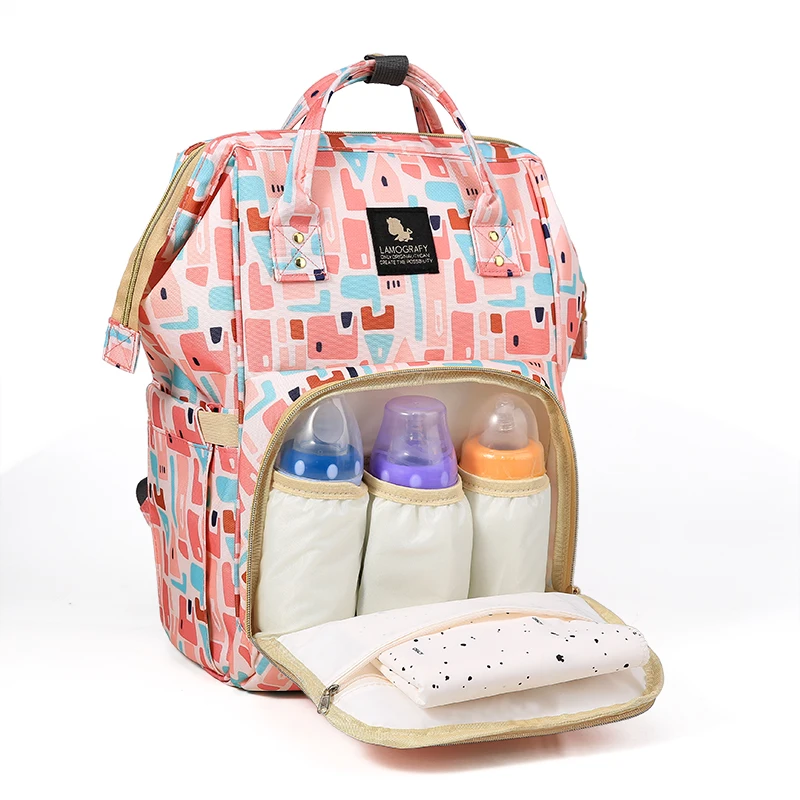 fashion pattern large capacity waterproof baby maternity bag diaper backpack mummy bag