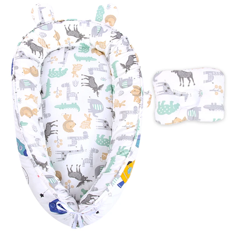 Reversible Co Sleeping Baby Lounger Portable Baby nest Ultra Safe Feeling to Cuddle Newborn Protect Infant Spine Crib&Bassinet