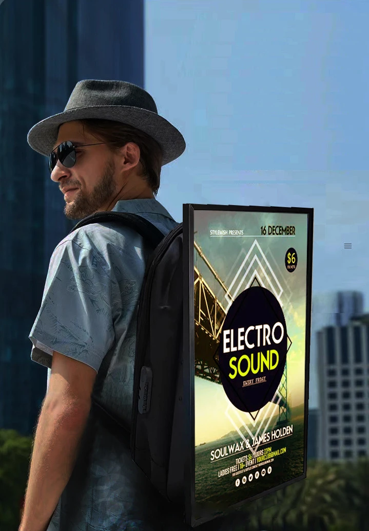 Personal Billboard Backpack Touch Advertising Backpack Walking Mobile Led Backpack Digital Billboard