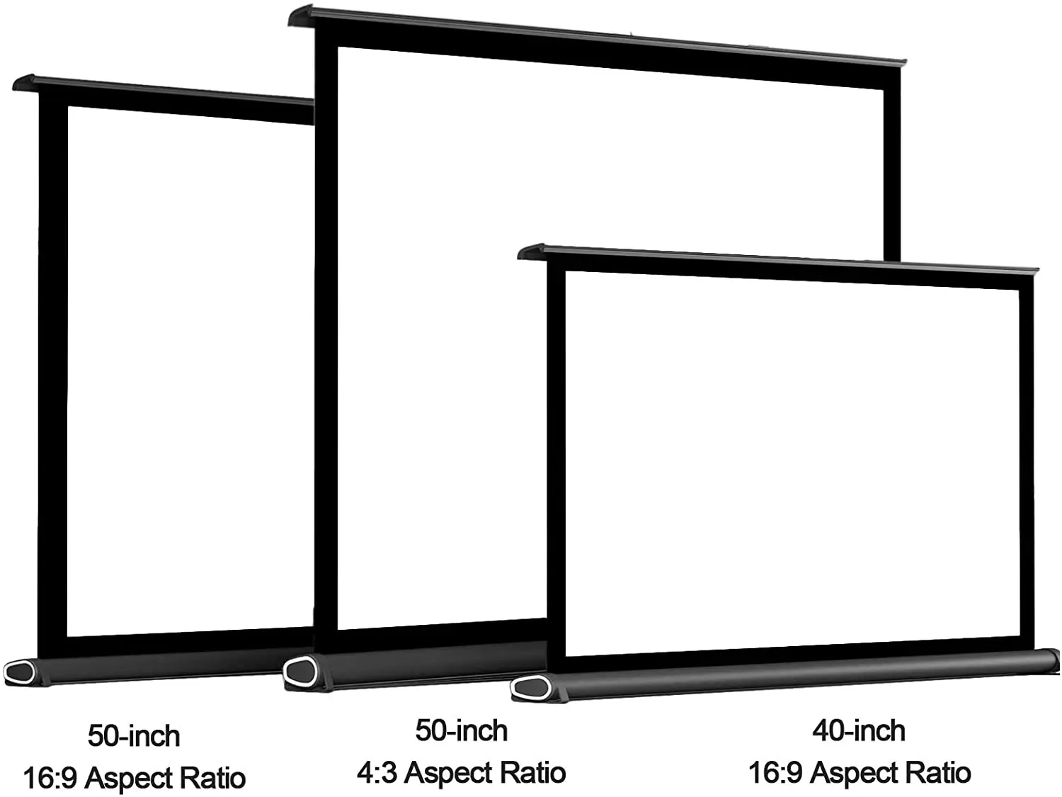 50inch Mobile Projector Screen 4:3 Projection Screen Manual Pull Up Folding Projecting Screen Home Theater for DLP Projector
