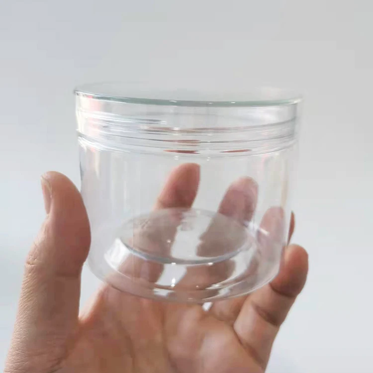 Custom Face Skin Care Cream Plastic Cosmetic Jars with Clear Lids 250ml 8oz