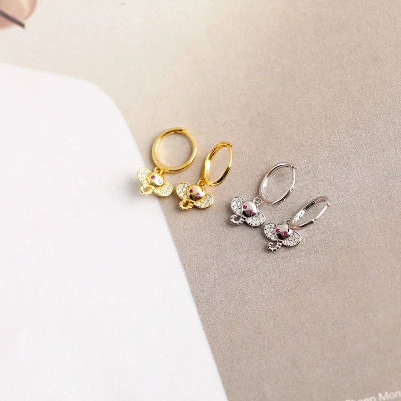  Hot sale 925 sterling silver Cz diamond 18k gold plated light luxury cute animal elephant pendant fashion
