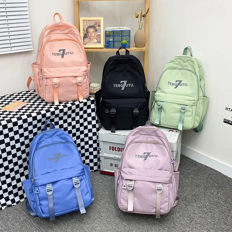 Cross-Border Large Capacity Junior High School Student Backpack Simple Leisure Design Hundred Traveling Computer Students