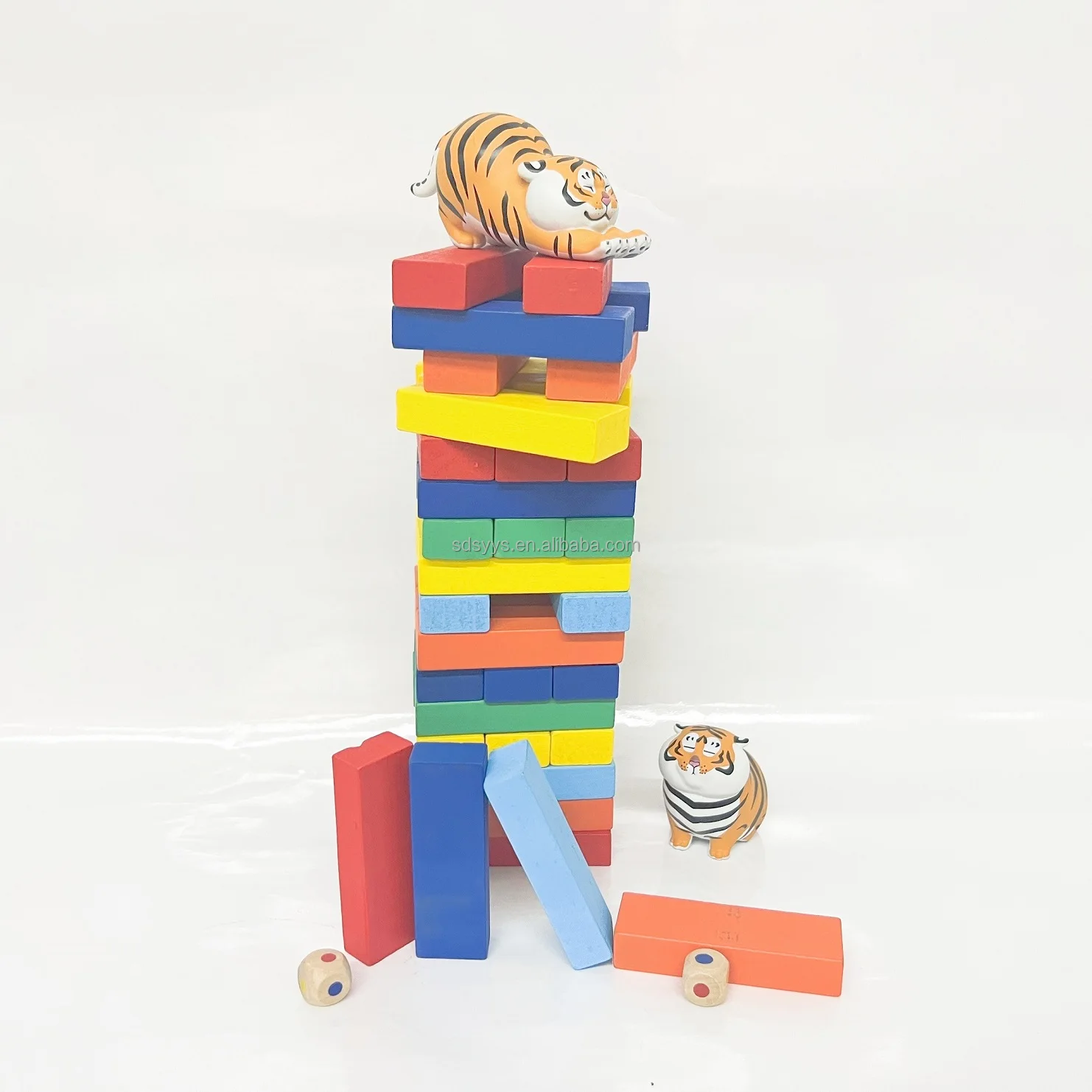 Wooden Building Tower Stacking Blocks for Children Toys
