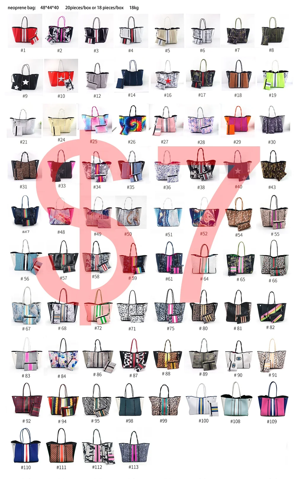 Top Quality Hot Sale Beach Bag Perforated Neoprene Tote Bag Rubber Logo For Women