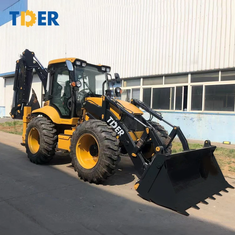 TDER four wheel steering 2.5 ton 2500kg 4WD backhoe loader 388H backhoe loader with telescopic boom