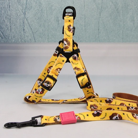 
Cartoon thickened printing pet chest strap belt 