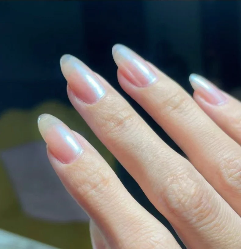 3D Nude Color Mirror Nail Neon Effect Powder Mermaid Aurora Chrome Metal Pigment Ice Transparent Powder Nail Art Decorations