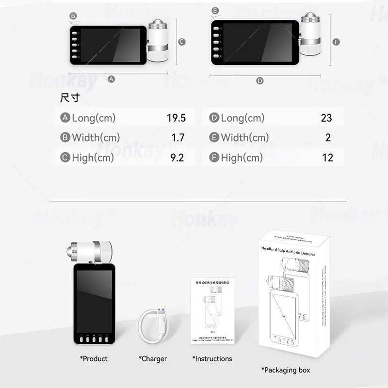 High-resolution 4k Imaging Hair Analyzer Hair Follicles Condition Analysis/Scalp Condition Scanner Detector