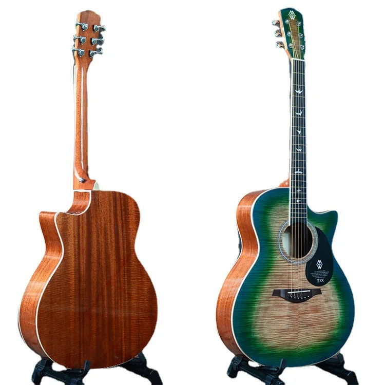 Wholesale High Quality Spruce Mahogany Bright Plywood Gradient OM/JF Body Guiter_Giutar_Gutar Acoustic Guitar