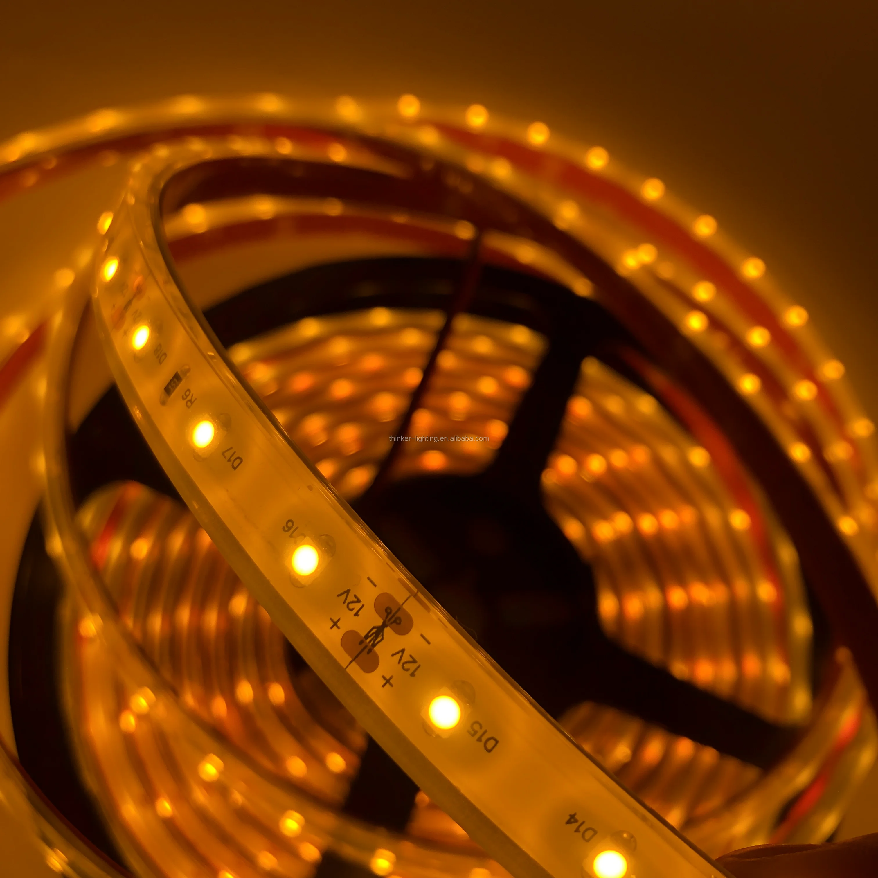 CE RoHS SMD3528 LED Strip Light 60leds/m DC12/24V 24W/m 10mm PCB VHB IP68 5m/roll