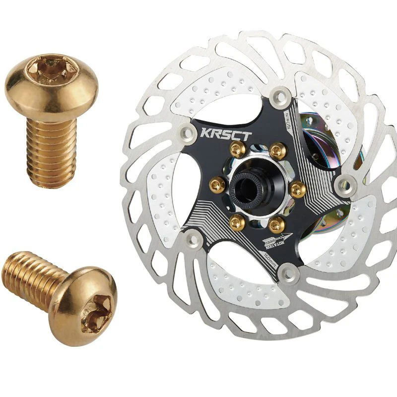 KRSEC 12PCS M5*10mm MTB Bike Disk Brake Rotor Bolts/Boxed T25 Torx Head Mountain Bicycle Brake Rotor Screws Cycling Parts