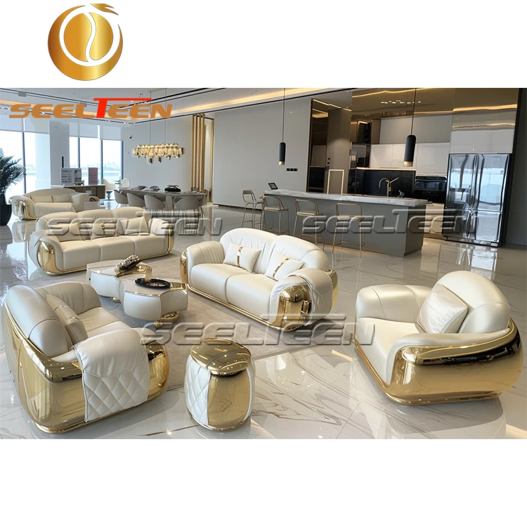 Modern Leather Home Furniture Sectional Couch Living Room Sofa Set Furniture