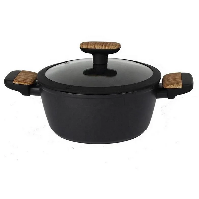 Factory Supply Marble Coating Metal Casserole, Casserole Set Cooking Pots For Home Kitchen Restaurant Cooking