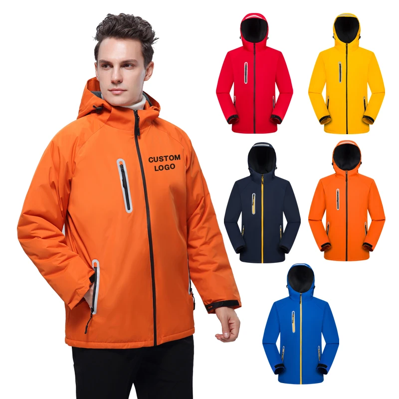 Custom Delivery Men's Trench Coat Outdoor Tactical Sports Soft-shell Windproof  Thickened Fleece Soft-shell