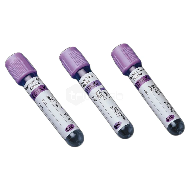 China manufacturer price vaccum edta test tubes plain 2ml 3ml k2 k3 2na edta tubes