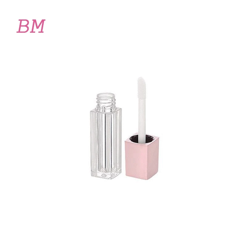 mini matte pink tops transparent liquid lipstick tube 1.5ml small empty lipgloss tubes luxury square