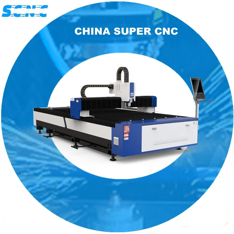 Supercnc 1kw 1.5kw Fiber Laser Cutting Machine for Stainless Steel Aluminium