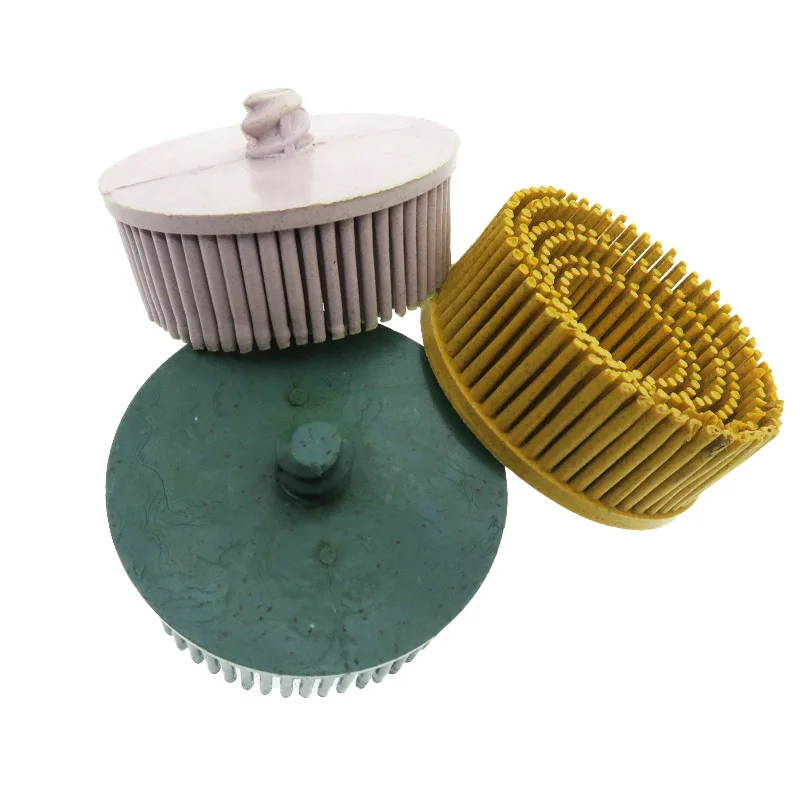 Abrasive Emery Rubber Bristle Disc ,1/4 Inch Shank for Metal Deburring Polishing Blending Cleaning Rust Removal