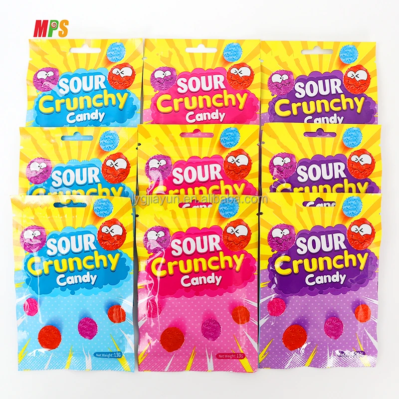 Wholesale Custom Halal Mini Sweet Sour Crunchy Chewy Candy Mix Fruit Flavor Candy