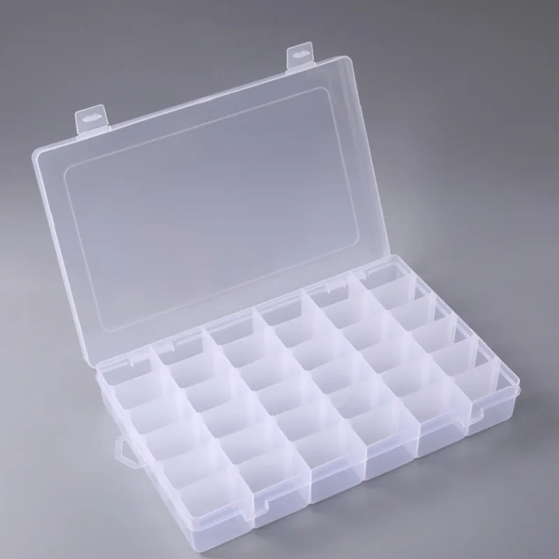 Bead Organizer 36 Grids Clear Plastic Parts Organizer Box Craft Storage Compartment Divided Container