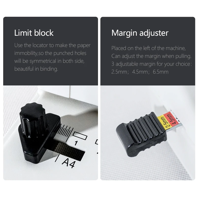 SONTO Paper Binder Manual Punch Comb Binding Machine for Office 21 Hole 450 Sheets White Manual Printing Binding Spiral USD15-25