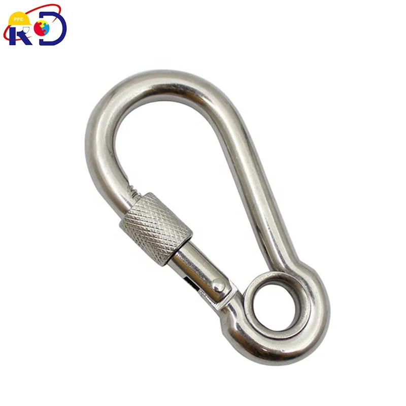 304 316 Stainless steel mountaineering ring insurance hook rig zone circle spring buckle