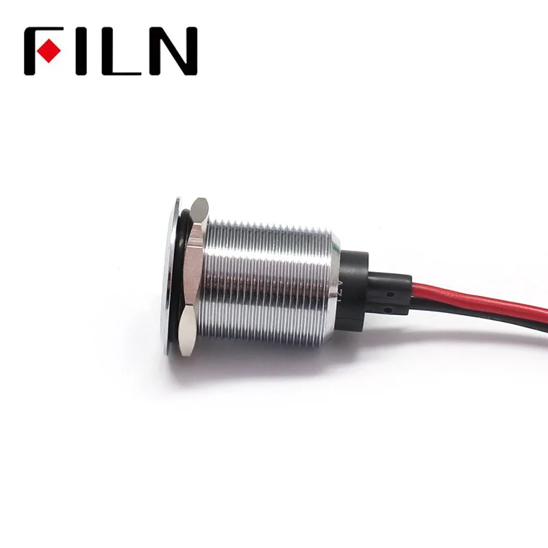 FILN 19MM Factory selling metal Panel Signal Pilot 12V/24V/220V Led Indicator Light Red Green Yellow With Wire
