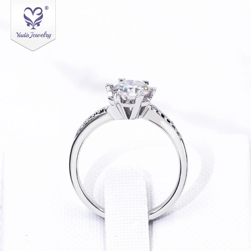 Yadis twist jewelry clearance sales 0.5 1.0 carat 925 moissanite women silver engagement ring