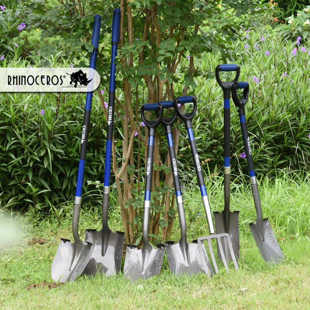 Professional  D shape Ergonomic Comfortable Fiberglass  Handle  Garden Tree Digging Spade Shovel/