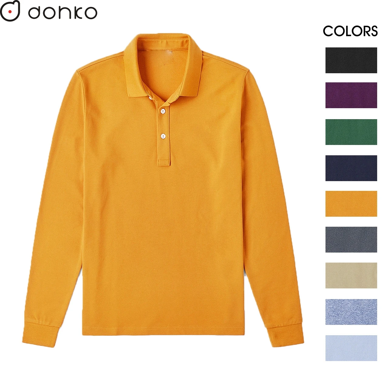 Custom Unisex Long Sleeve Polo Shirt High-End BCI Cotton Embroidered Printed Casual Style Plus Size Jersey Knitted Fabric