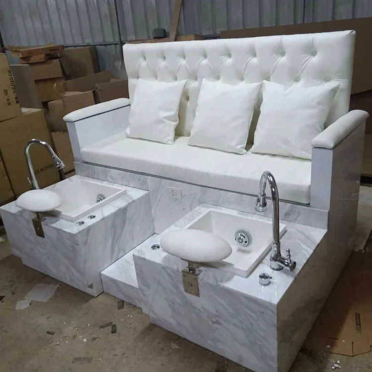 
Whirlpool spa pedicure chair spa tech 2 people marble surface footsie bath pedicure chair 