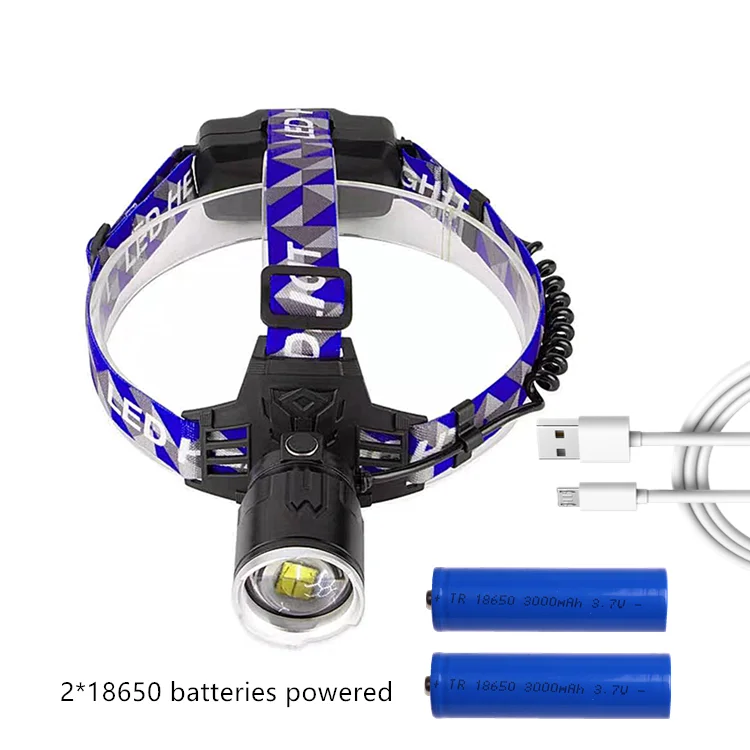 Hot Sale Bike Motorcycle Powerful Headlight USB Rechargeable Front Head Torch XHP 50 Zoom Flashlight Headlamp