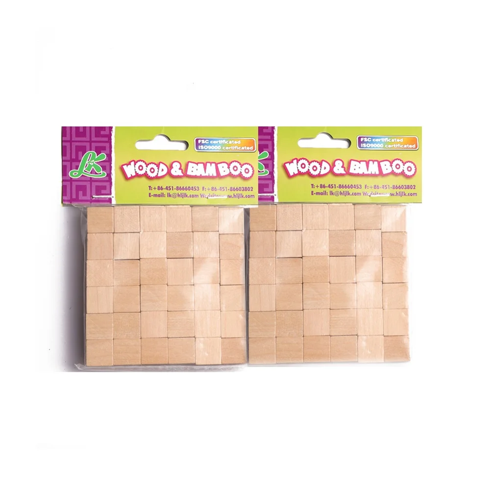 Natural Color Solid Wooden Craft Square Cubes