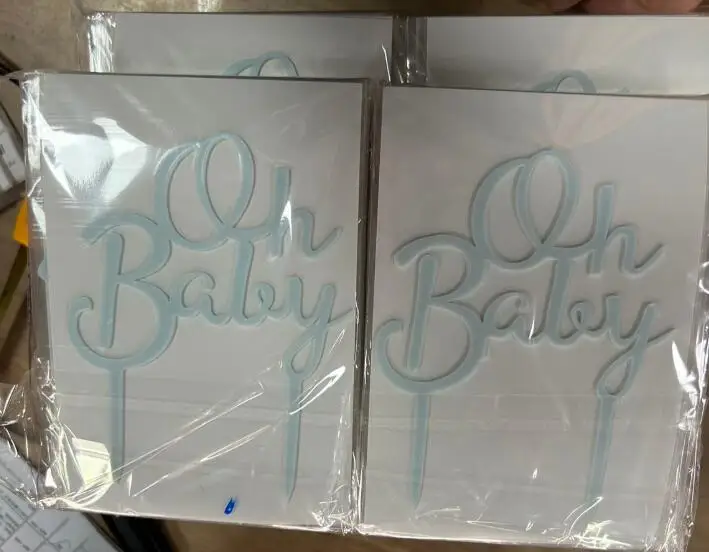 Girls Boys Party Favors Decoration Supplies Baking Decor Accessories Acrylic Oh Baby Cake Topper Baby Shower Decorations Y399