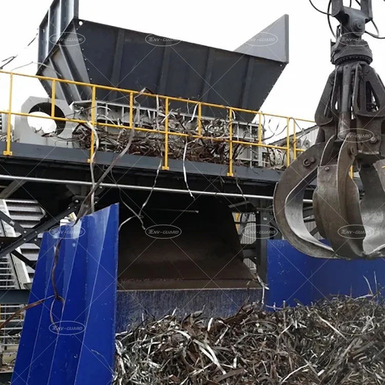 Professional Diesel Engine Scrap Metal Shredder Machine Can Cloth Cable Copper Twin Shaft Shredding Crushing Equipment