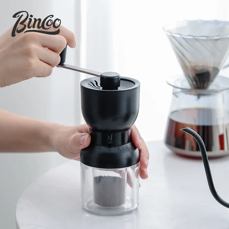 Bincoo New Arrival Manual Conical Burr Coffee Grinder Homeuse Espresso With Acrylic Coffee Powder Jars