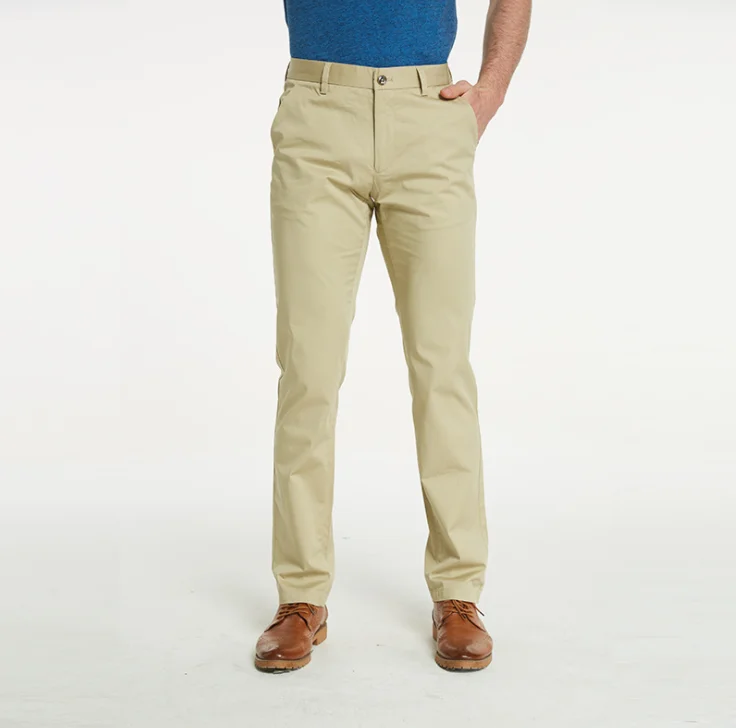 
2021 Men Classic Relaxed Fit Work Pants Breathable Casual Slim Pants 
