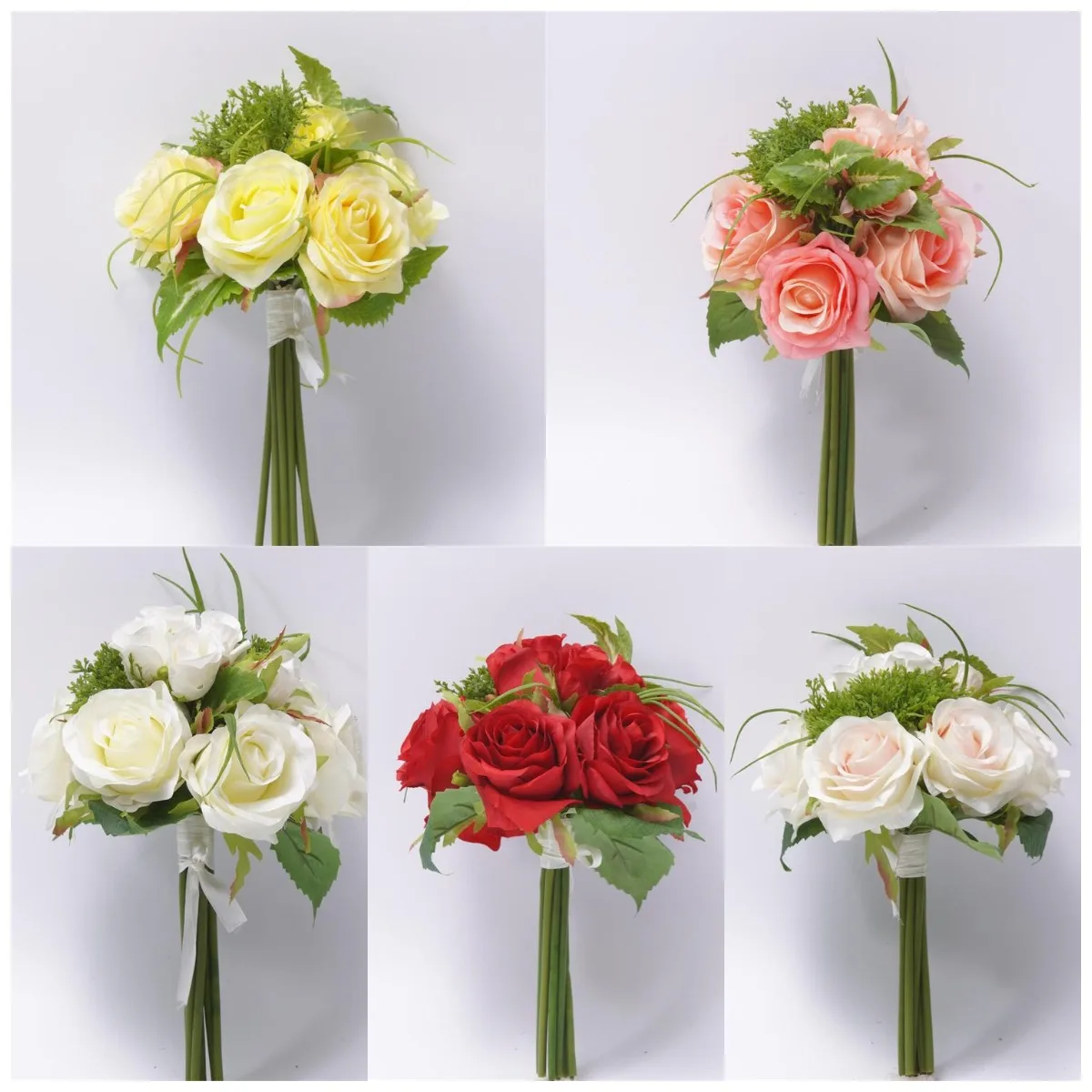 China Artificial  Peony  Flowers Bridal Bouquet 9 Heads Gerbera Silk Flower Bunch For Wedding