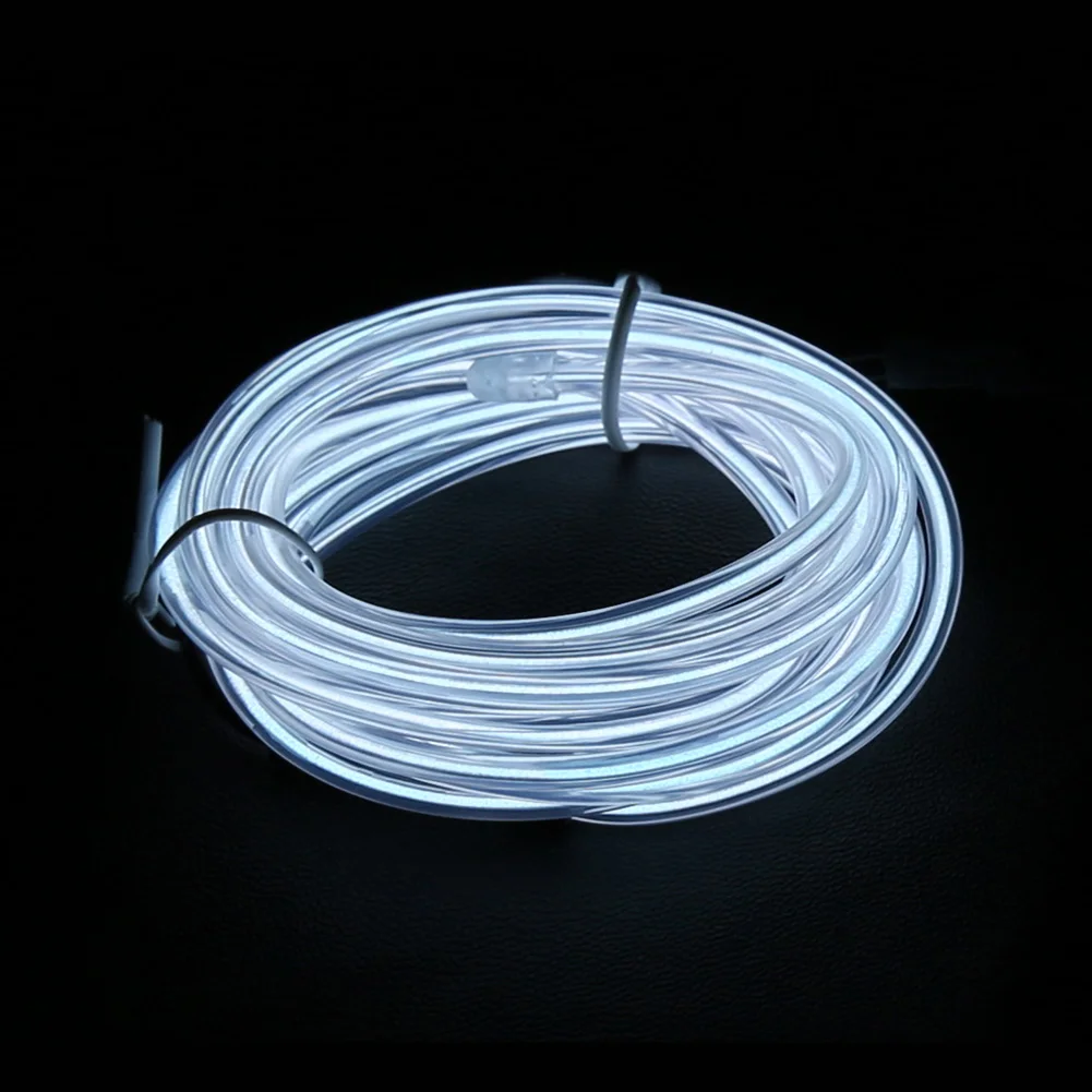 Электролюминесцентный светящийся неоновый светящийся светильник, электрический провод для украшения вечеринки, Хэллоуина, 6, 5 футов/2 м