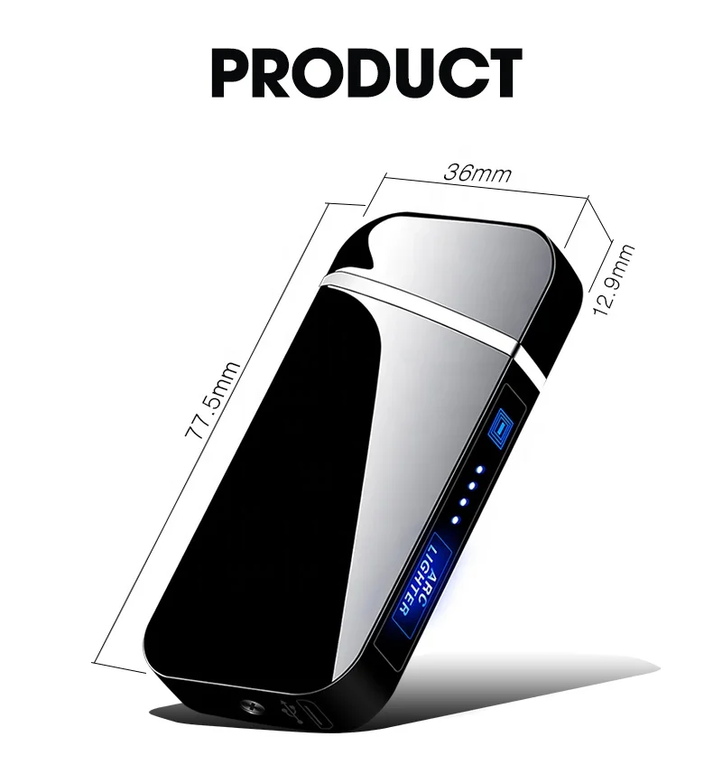 Металлическая плазменная зажигалка с Usb-зарядкой и сенсорной кнопкой