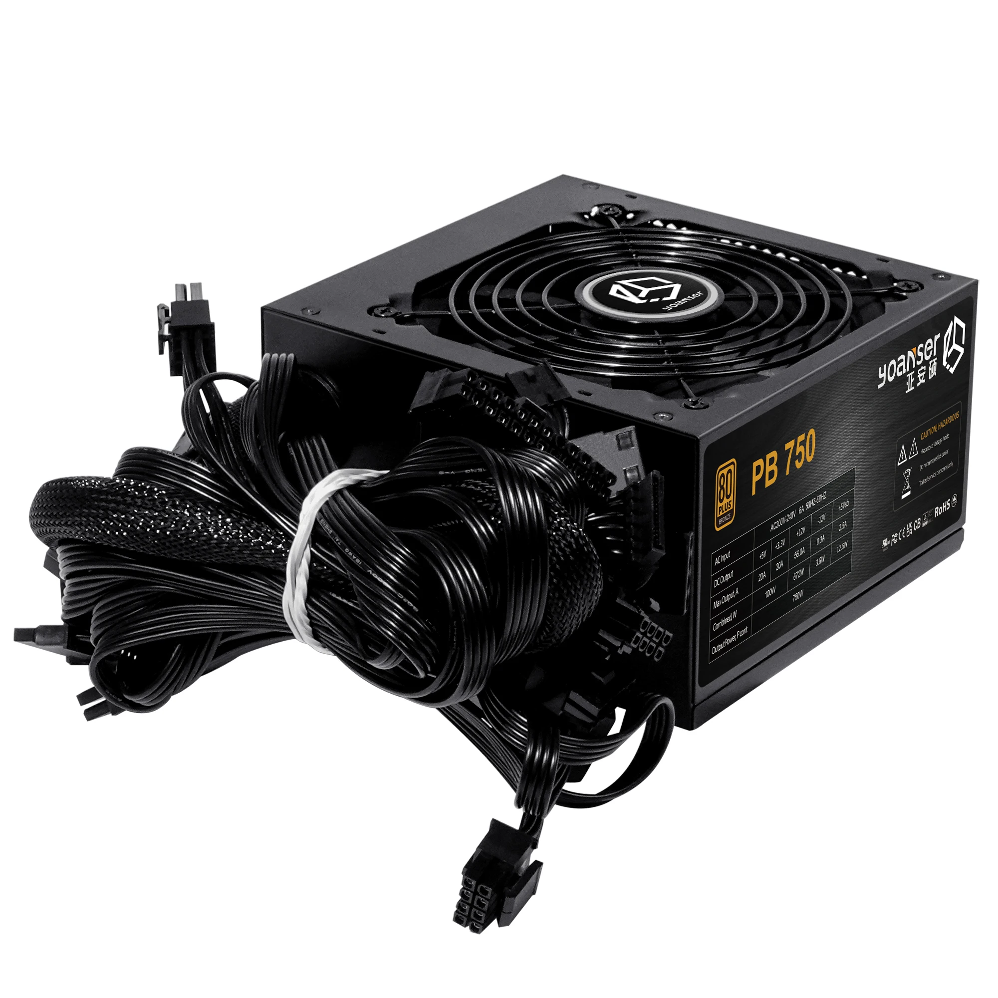 Original Factory Newest 80+ Bronze from 400W to 800W  Flat Type Cable 750W ATX computer pc power supply