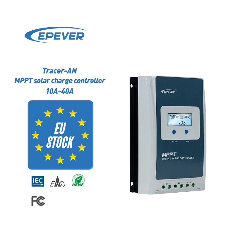 EPEVER EU warehouse Tracer-AN(10A~40A)series MPPT  Charge Controller  Solar Panel Regulator Battery Charger Controller 30 Amp
