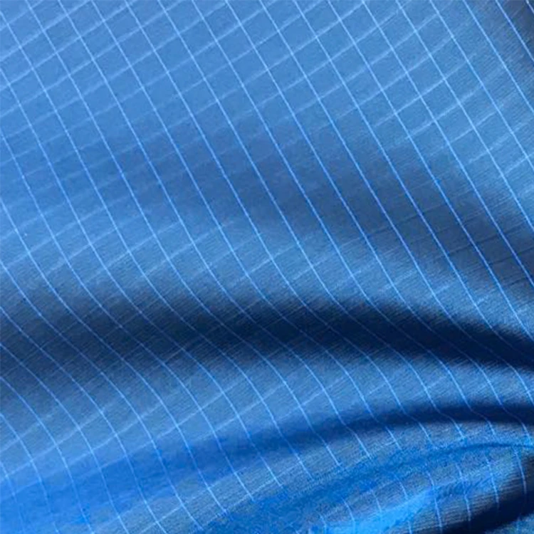 Free Sample Customized Plaid Dyed Rib Stop Fabric for Garment