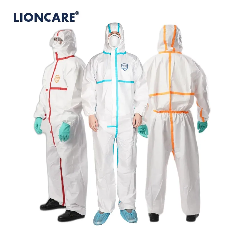 Термоклейкая Водонепроницаемая Защитная Нетканая ткань с сертификатом CE для всего тела медицинский и Одноразовый комбинезон для удаления асбеста