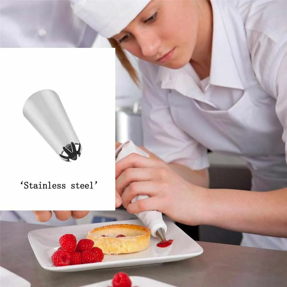 
48 pcs Russian Piping Tips Ruffle Piping Nozzles Skirt Icing Set Stainless Steel Baking Supplies Cake Cupcake Decorating Kits 