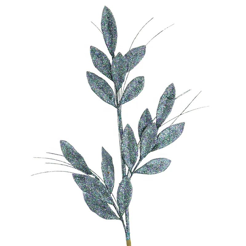 branches foam ball glitter golden silver leaves artificial maple leaf Christmas decoration